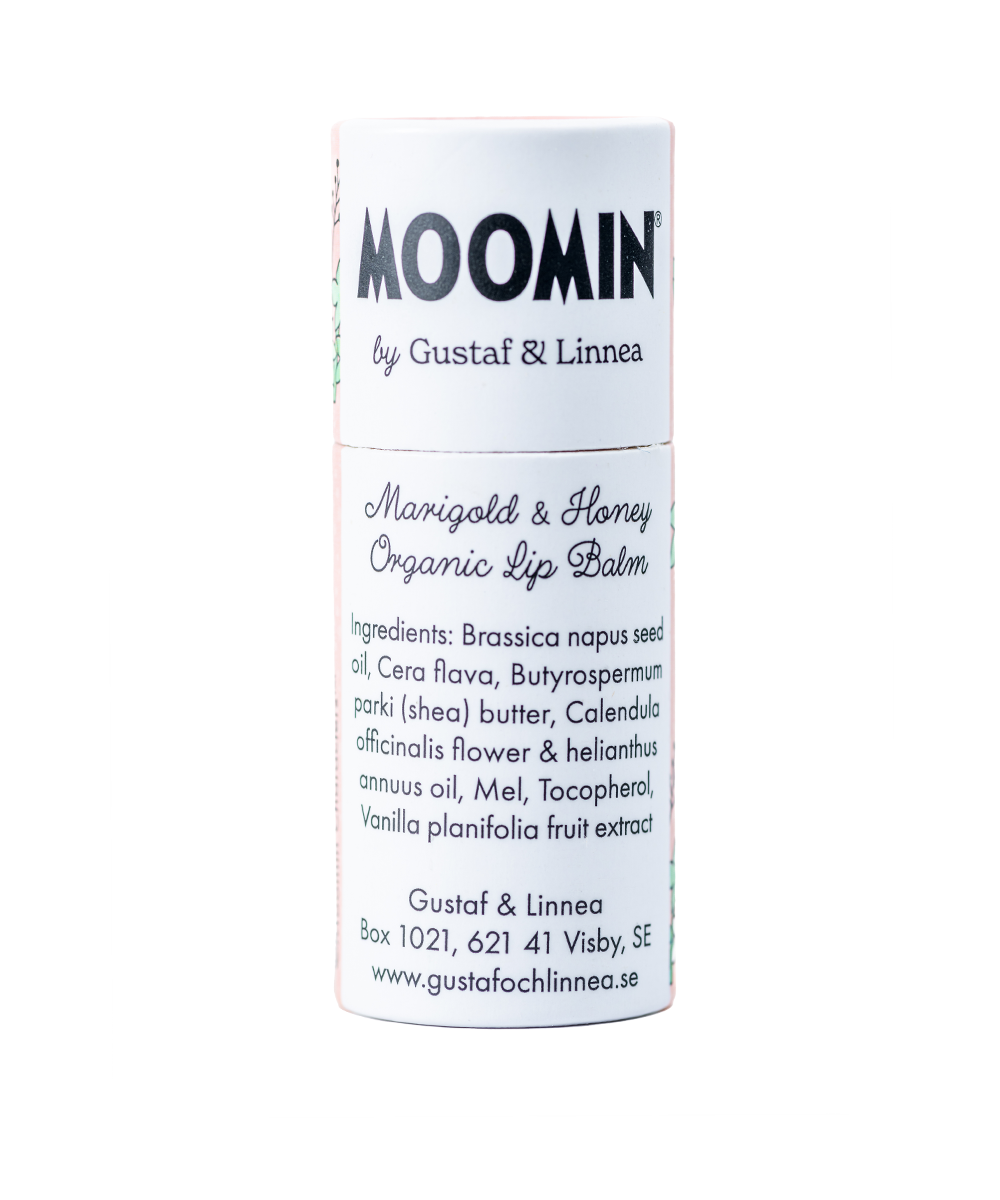 Moomin von Gustaf och Linnea – Lippenbalsam aus Bienenwachs mit Ringelblume und Honig