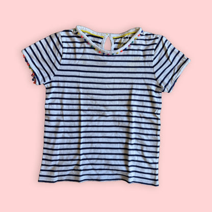 T-Shirt mit bommelkante